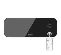 MYLEK Glass Overdoor Air Curtain Heater Fan 2kW Wifi App Timer Ceramic PTC in Black MYLEK Black