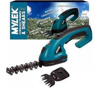 MYLEK Handheld Cordless Hedge Trimmer & Grass Shears with 2 Blades & Guards in Blue MYLEK Blue