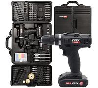 MYLEK 18V Cordless Drill, 151 Piece Accessory Kit And Carry Case - Black