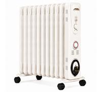 Mylek Oil Filled Electric Portable Heater Radiator With Adjustable Thermostat 2500W With Timer