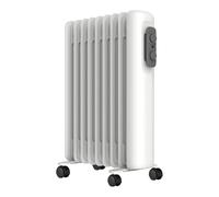 MYLEK Oil Filled Radiator 2000W Electric Space Heater, Portable With Adjustable Thermostat, 3 Heat Settings, Tip Over Protection, Thermal Safety Cut Out, Energy Efficient (2kW)