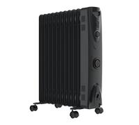 Mylek Oil Filled Radiator 2500W Portable Heater Thermostat 24 Hour Timer Grey