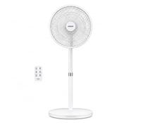 MYLEK Pedestal Fan with Remote Control, 3 Speed Settings, 12 Hour Timer, 90° Oscillation, Multi Blade & Adjustable Height, Quiet 50W Cooling Fan for Bedroom, Home & Office, White