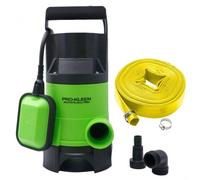 Mylek Pro-Kleen Submersible Water Pump Electric 400W with 25m Heavy Duty Layflat Hose for Clean or Dirty Water