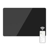 Mylek Radiator Glass Panel Heater Black Slimline, Wifi Enabled Smart APP 1400W, Open Window Detection, Wall Mounted Or Free Standing, Low Energy Heaters, Timer, Lot 20, (Black 1.4KW)