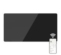 Mylek Radiator Glass Panel Heater Black Slimline, Wifi Enabled Smart App