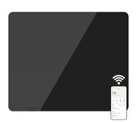 Mylek Radiator Glass Panel Heater Black Slimline, Wifi Enabled Smart APP 900W, Open Window Detection, Wall Mounted Or Free Standing, Low Energy Heaters, Timer, Lot 20, (Black 0.9KW)