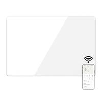 Mylek Radiator Glass Panel Heater White Slimline, Wifi Enabled Smart APP 1400W, Open Window Detection, Wall Mounted Or Free Standing, Low Energy Heaters, Timer, Lot 20, (White 1.4KW)