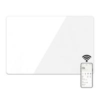 Mylek Radiator Glass Panel Heater White Slimline, Wifi Enabled Smart App