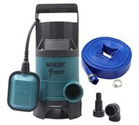 Mylek Submersible Water Pump Electric 400W For Clean Or Dirty Water With Float Switch With 15M Blue Hose