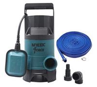 Mylek Submersible Water Pump Electric 750W For Clean Or Dirty Water With Float Switch With 25M Blue Hose