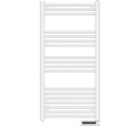 Mylek Towel Rail Bathroom Heater 750W Vertical Fluid Radiator White Electric 24/7 Timer Eco Low Energy