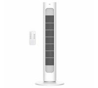 MYLEK Tower Fan Slim with Remote Control 45W Electric, Powerful Portable Cooling Bladeless Quiet Cold Air Distributer With Oscillation and Timer for Bedroom, Kitchen, Office (White)