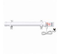 Mylek Tubular Heater 120W - 640mm - Low Energy Tube Built In Digital Timer Thermal Cut Out Mounting Brackets Greenhouse, Garage