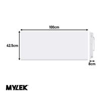 MYLEK Wall Mounted Slimline White Panel Heater 2000w Daily and Weekly Timer, Digital Thermostat