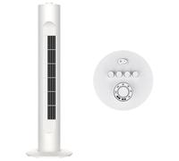 MYLEK White 30 Inch Oscillating Tower Fan with Timer MYLEK White