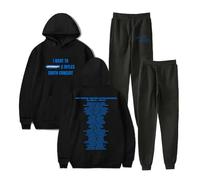 Myles Smith Therapy 2025 Global Tour Hoodie Jogger Pants Two Piece Set Sweatshirts+Sweatpants Men Women's Set (Black,XS)
