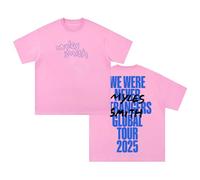 Myles Smith We were Never Strangers World Tour 2025 T-Shirt Short Sleeve Cotton Tee Men Women Streetwear Tops (Pink,L)