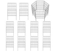 myLink 10 Pack Garden Fence Panels, 13"L x 31.5"H Metal Fence, Black, No Dig Animal Barrier
