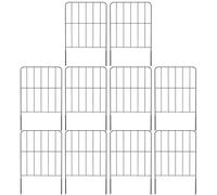 MyLink Garden Fencing Panels - Rustproof Metal Wire 10 Pack (24in H x 10ft Total L), Animal Barrier & Flower Bed Border for Outdoor Gardens, Patio, Yard Landscaping - Picket Fence Design.