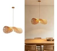 MyLjp Bohemian Braided Modern Rattan Pendant Light, Natural Hemp Rope E27