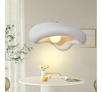 MyLjp Pendant Dining Table Lamp Hanging Lamp Kitchen Lamp White E27 Dining Room Vintage Farmhouse Pendant Lamp Height Adjustable Chandelier Creativity Kitchen Living Room Office Lamp 60cm(White)