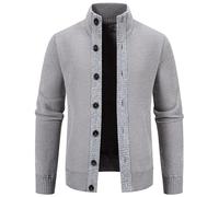 Mylldey Mens Sweaters Button Chenille Cardigans Men Regular Fit Sweater wiht Casual Pocket, Gray, X-Large