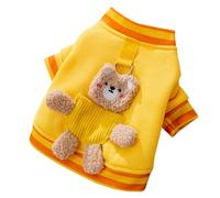 MYLLJBD dog coat Dog Coat Cute Autumn And Winter Cat Clothes Pocket Three-dimensional Bear Can Pull The Puppy Dog puppy Kitten Warm-huang Puming-xs