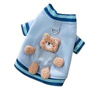 MYLLJBD dog coat Dog Coat Cute Autumn And Winter Cat Clothes Pocket Three-dimensional Bear Can Pull The Puppy Dog puppy Kitten Warm-blue Bear-l