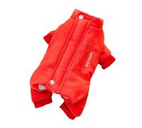 MYLLJBD dog coat Dog Coat Winter Puppy Clothes All-inclusive Down Cotton Coat Teddy Bichon Small Dog Thick Warm Pet Clothing-red-xs