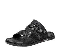 MYLLJBD Men‘s Summer Slippers Lightweight Two-way Flip-flops For Men In Summer, Suitable The Beach, With A Rubber Outsole -black-42