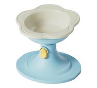 MYLLJBD Pet Feeder Ceramic Flower Food And Water Bowl, Adjustable To Protect The Cervical Spine Prevent Tipping -white