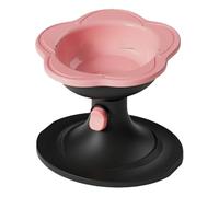 MYLLJBD Pet Feeder Ceramic Flower Food And Water Bowl, Adjustable To Protect The Cervical Spine Prevent Tipping -pink