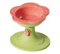 MYLLJBD Pet Feeder Ceramic Flower Food And Water Bowl, Adjustable To Protect The Cervical Spine Prevent Tipping -red