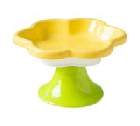 MYLLJBD Pet Feeder Flower-shaped Ceramic Bowl With A High Stem To Protect The Cervical Spine - Food Bowl-yellow
