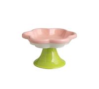MYLLJBD Pet Feeder Flower-shaped Ceramic Bowl With A High Stem To Protect The Cervical Spine - Food Bowl-powder