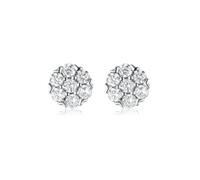 MYLLJBD Silver Earrings For Women Women's Stud Earrings Flower Studs Helix Round Shape Stud Earring Kids Earrings With For Young Girls - Dainty-silver