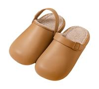 MYLLJBD Slippers Waterproof, Non-slip, And Warm Cotton Slippers, Perfect For Fall Winter Wear Around The House -khaki-38-39