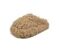 MYLLJBD Women Slippers Women's Fuzzy, Cute Curly Faux Wool Slip-on Memory Foam Slippers-khaki-thirty-six