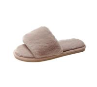 MYLLJBD Women Slippers Women's Plush Faux Fur Flip-flops, Soft And Warm, With A Non-slip Outsole-pink-three Thousand Eight Hundred Thirty-nine