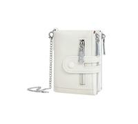 MYLLJBD Women Wallets Women's Short Wallet with Multiple Card Slots, Double Zipper Coin Purse, Fashionable and Soft Tri-fold Wallet, Portable-Off White