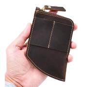 MYLLJBD Women Wallets Women's Wallet Pocket Coin Purse Curved Cash Storage Bag Ultra-Thin Card Holder Money Clip Retro Handmade Travel Bag-Brown