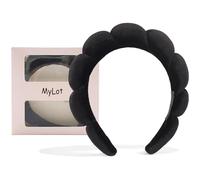 Mylot Spa Headband for Women Sponge Headband Soft Clouds Hairband Makeup Headbands for Women Girls, Shower Sports Beauty Removal Skincare Black