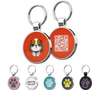MYLUCKYTAG QR Code Pet ID Tags Dog Tags - Pet Online Profile - Scan QR Receive Instant Pet Location Alert Email