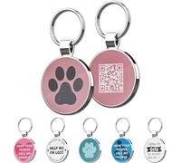 MYLUCKYTAG QR Code Pet ID Tags Dog Tags - Pet Online Profile - Scan QR Receive Instant Pet Location Alert Email