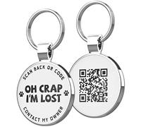 MYLUCKYTAG QR Code Pet ID Tags Dog Tags - Pet Online Profile - Scan QR Receive Instant Pet Location Alert Email