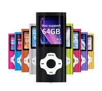 MYMAHDI - Digital, Compact and Portable MP3 / MP4 Player (Max support 64 GB Micro SD Card) with Photo Viewer, E-Book Reader and Voice Recorder and FM Radio Video Movie in Black