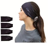 myMareCo Equestrian Headbands for Women, Under Riding Helmet Bands, Sportswear Wide Hair Wrap Suitable for Use with Bike Helmets, Yoga & Hiking(2 Pack Black)