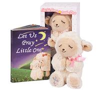 MyMateZoe Baptism Gifts for Girl, Great Christening, Dedication and Baptism Gift Set for Girl and Newborn Baby, Includes 7" Praying Lamb Plush Toy and Let Us Pray Baby Book in Keepsake Gift Box