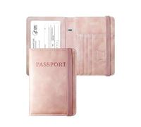 Mymazn Passport and Vaccine Card Holder Combo Passport Holder Travel Wallet with Vaccination Card Holder Passport Case with RFID Blocking, Denim blue, Minimalist